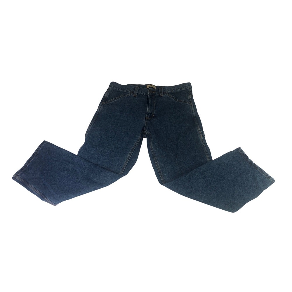 Blue‎ Mountain Mens Carpenter Jeans Dark Wash Blue Cotton Utility Pants 34x30